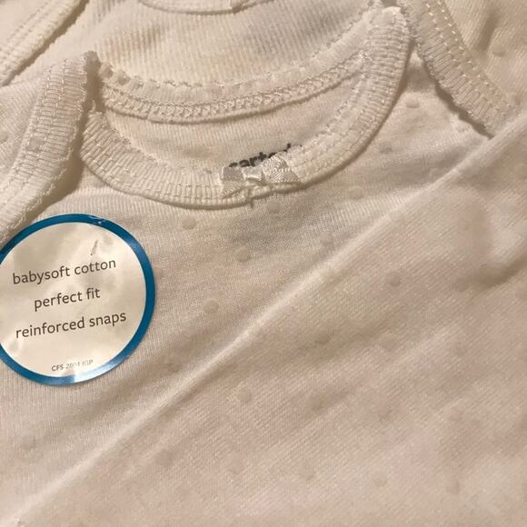NWT Carter’s Set of 3 White Girl's Long Sleeve Bodysuits (3 Months) - Picture 13 of 16